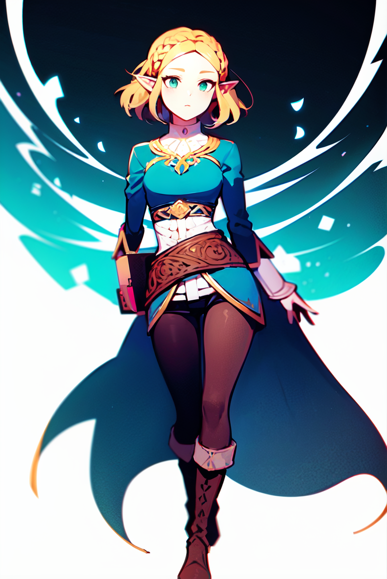 11863-632378813-princess zelda, 1girl, artist request, belt, blonde hair, blue shirt, book, boots, expressionless, full body, green eyes, highre.png